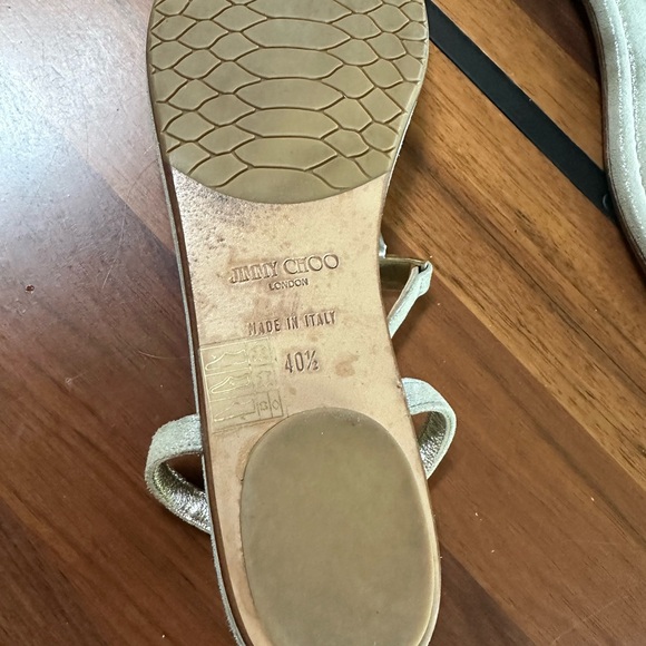 Beautiful Jimmy Choo Nox Silver Shimmer Suede Crystal Sandals - Picture 2 of 3